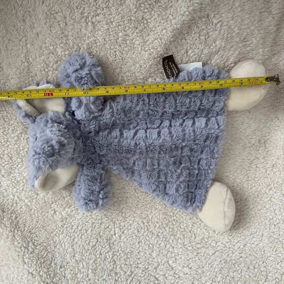 Demdaco Nat & Jules Gray Elephant Lovey Security Blanket Plush Rattle 12" Soft - Picture 5 of 5